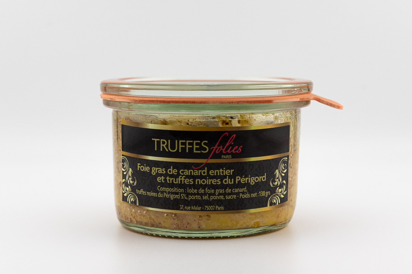 Foie gras de canard du sud-ouest truffe noire du P&eacute;rigord 130grs